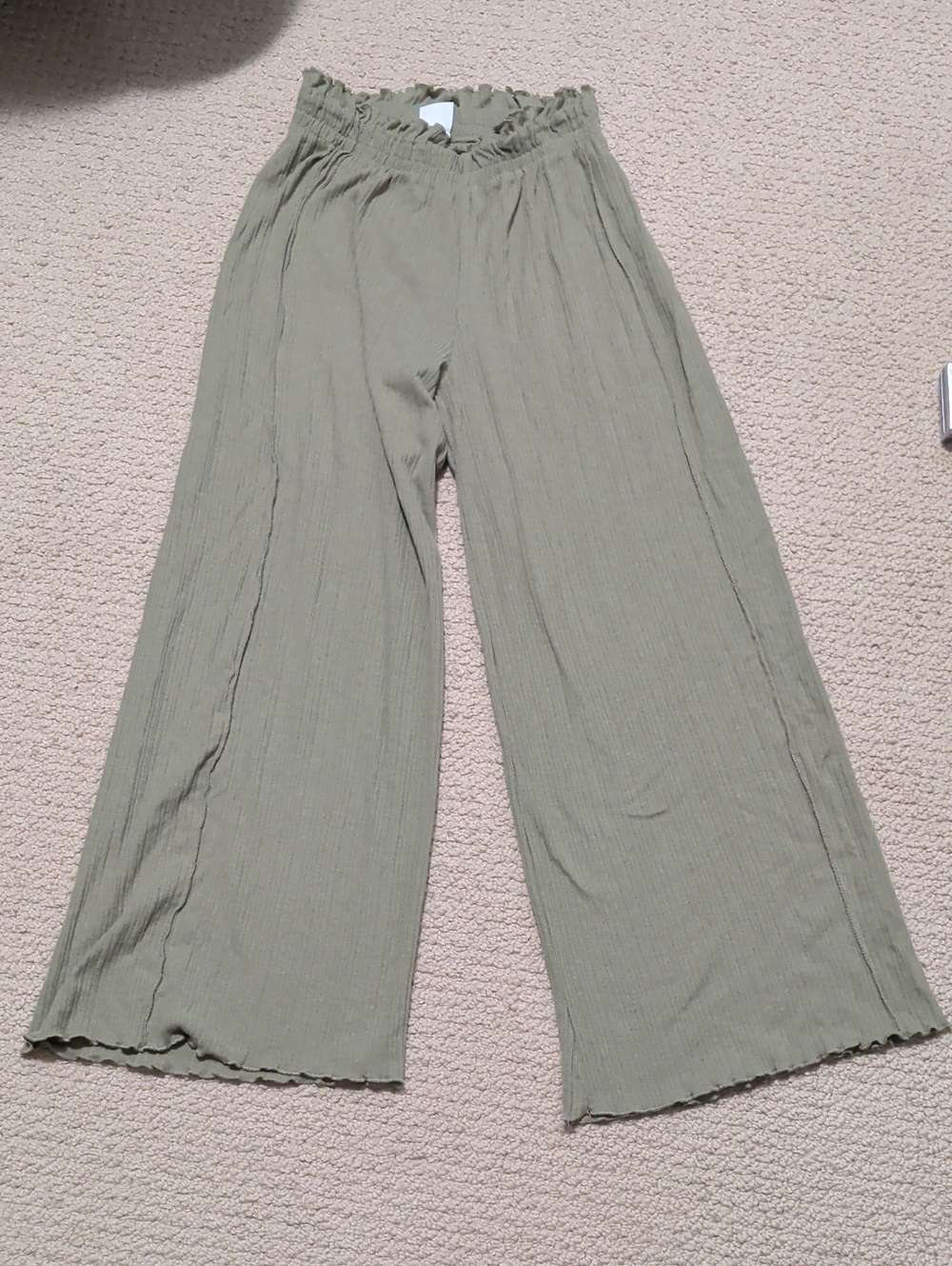 Zara Girl's Wide Leg Light Olive Green Pants